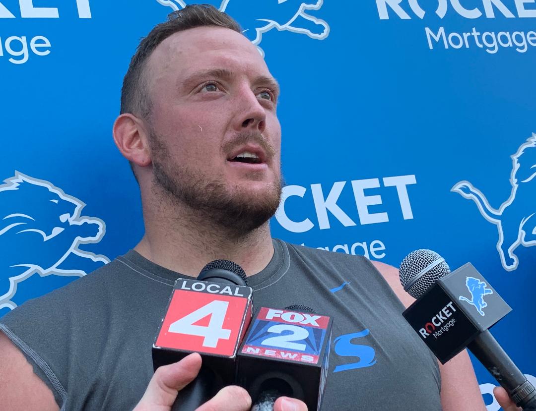 Detroit Lions camp: Kenny Wiggins on O-line competition, facing Mike&nbsp;Daniels