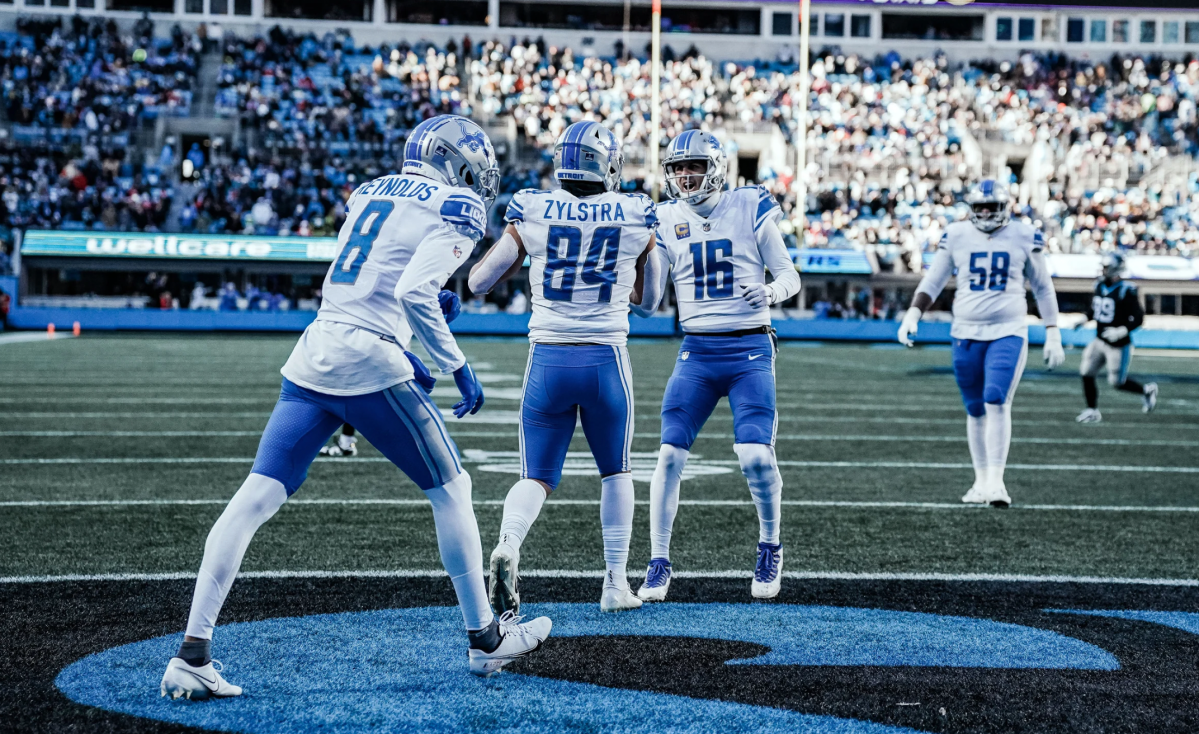 Lions Shane Zylstra after TD catch.