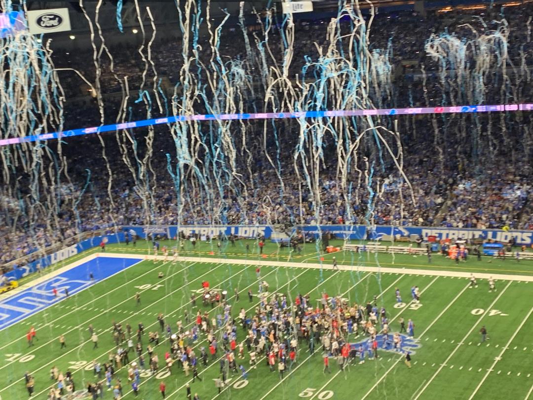 The confetti fell at Ford Field